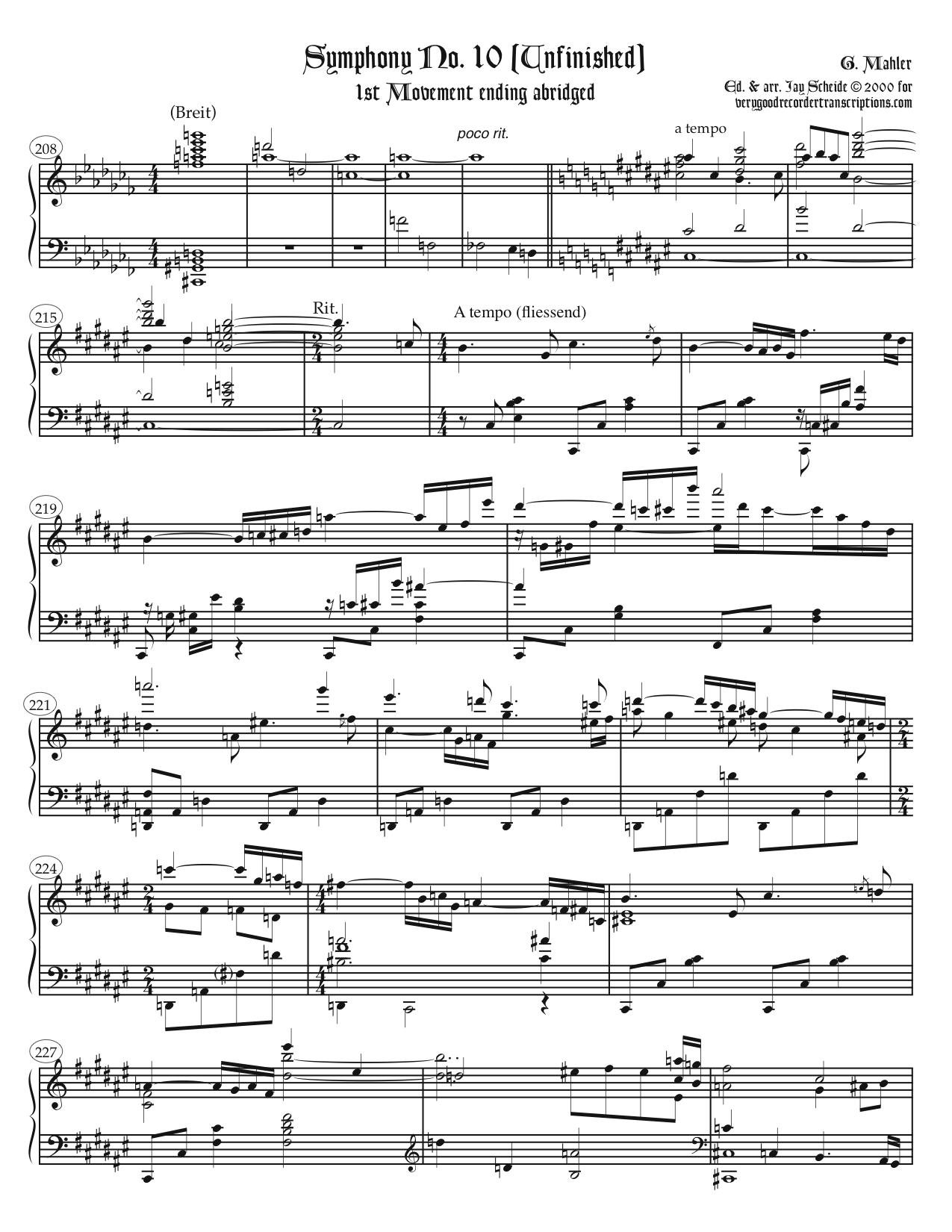 Ending of the first movement of Symphony No. 10, abridged