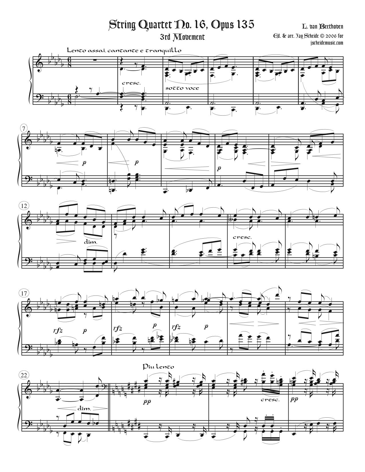 String Quartet No. 16, Op. 135, 3rd movement