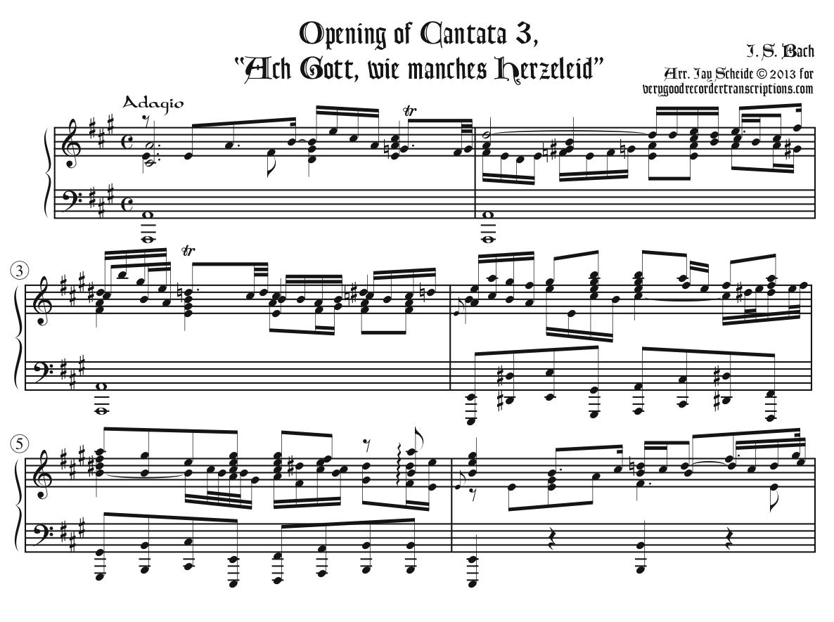 Opening ritornel from Cantata 3, *Ach Gott, wie manches Herzeleid*