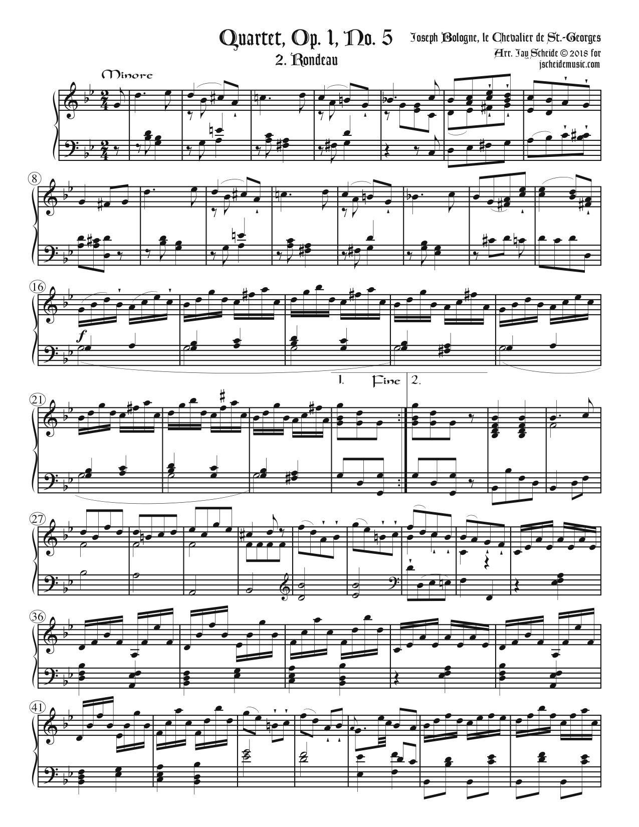 Rondeau from Quartet Op. 1, No 5