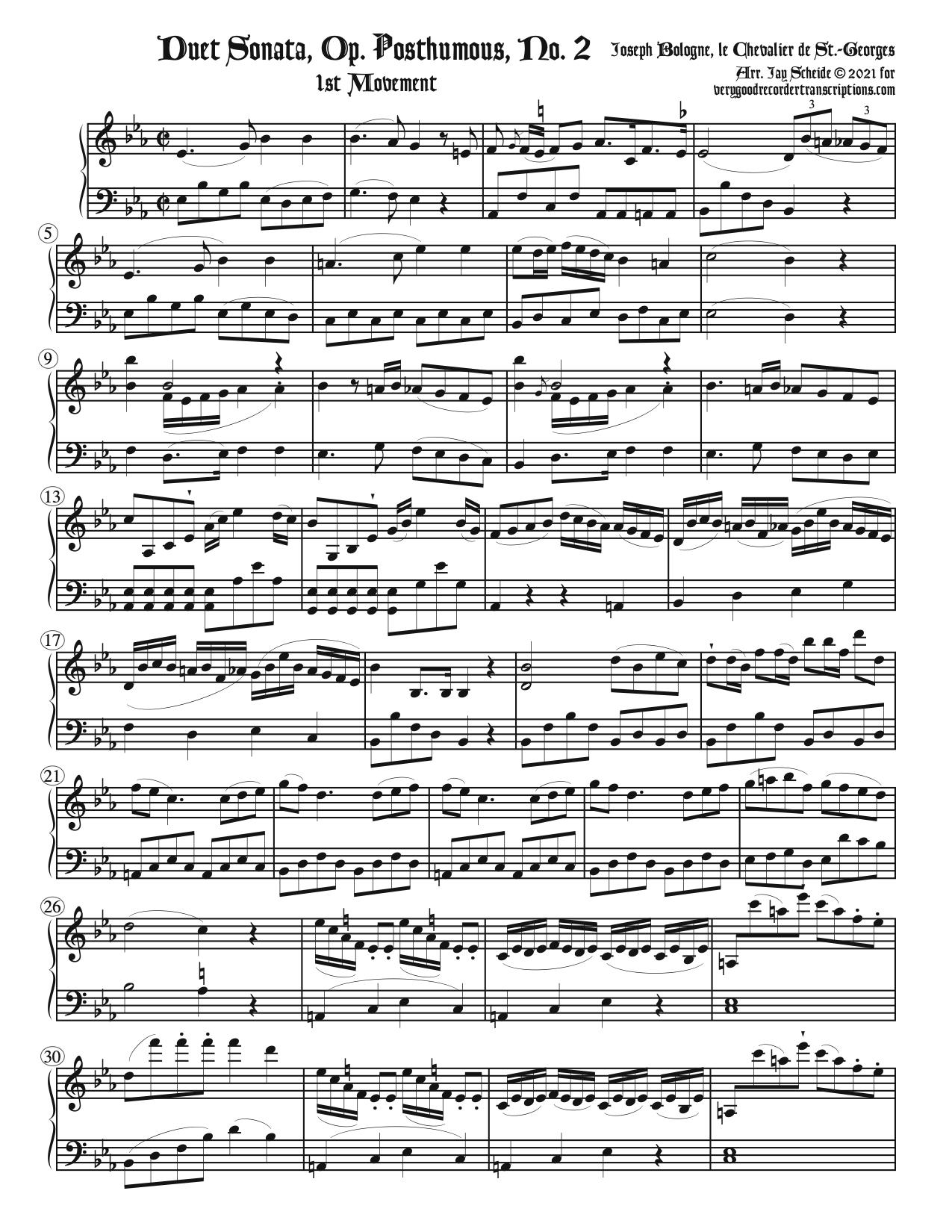 Duet Sonata Op. Posthumous No. 2