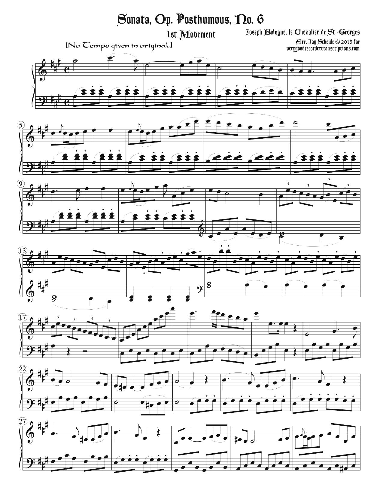 Duet Sonata Op. Posthumous No. 6